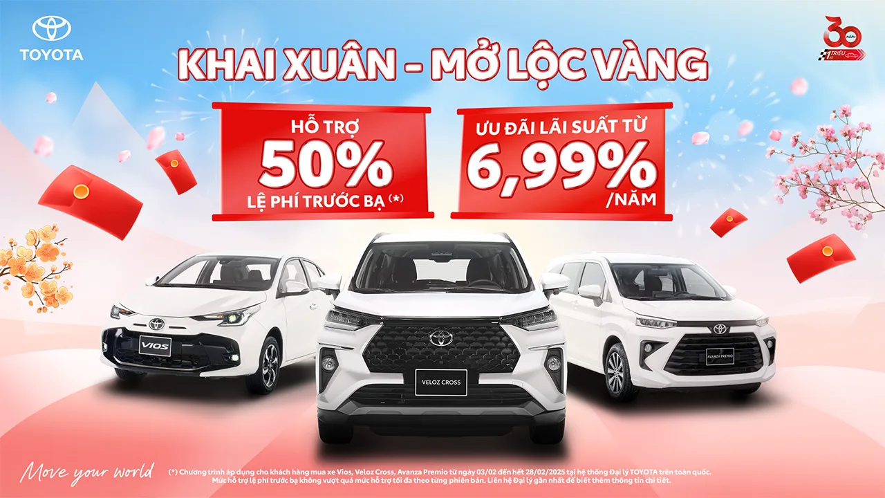 Cập nhật chương trình khuyến mãi mua xe Toyota trong tháng 02/2025